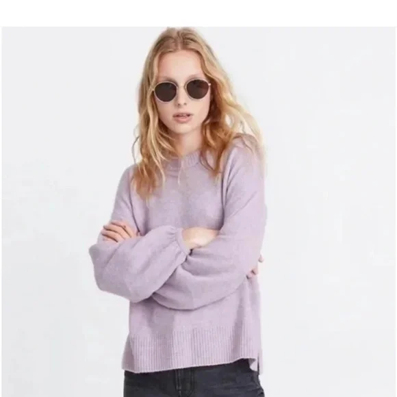 Madewell Women's Light Purple Crew Neck Sweater - Picture 1 of 7